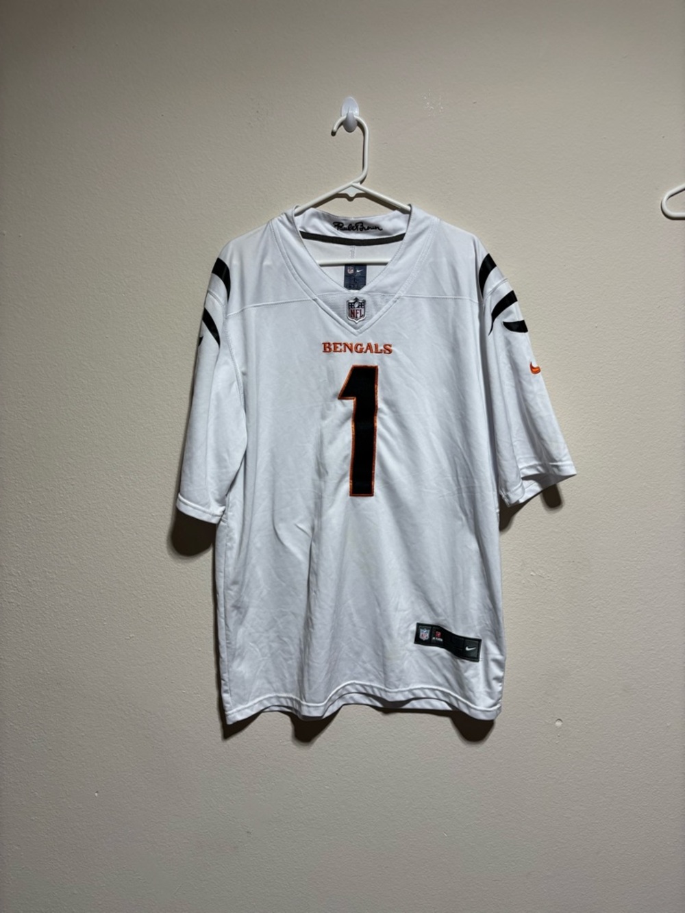 Nike White Cincinnati Bengals #1 Men’s Football Jersey
